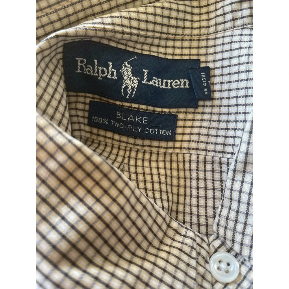 Ralph Lauren Blake Shirt Mens Large  Plaid  Button Up Long‎ Sleeve